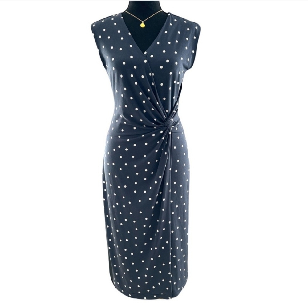 Banana Republic Factory Navy Polka Dot Midi Dress